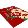 Festive Red Non-Slip New Year Entryway Mat - Chinese Style, Stain Resistant