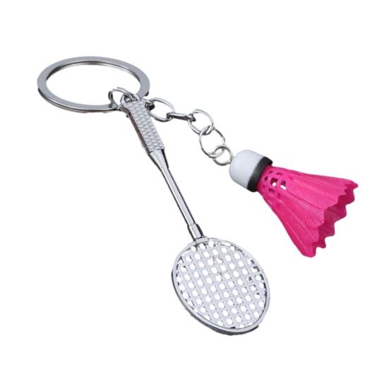 

Keychain Pendant Simulated Badminton Racket Charm Mini Key Chain Zinc Alloy Pendant Personalized Bag Accessories розы красного