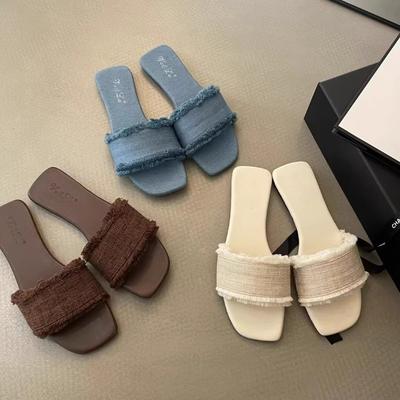 Mode Dames Slippers Effen Kleur Open Teen Set Voet Vakantie Strand Platte Sandalen Casual Slippers Zomer Binnen Dames Slides Schoenen
