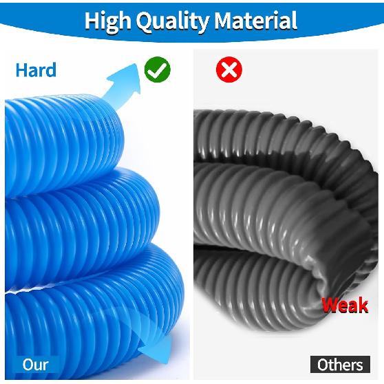 Pool Pump Hoses 1.25 Inch X 59 Inch Filter Pump Replacement Pool Hose For Above Ground Pools Flexible PE Tube For Swimming Systems (4 Pcs Blue)