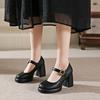 Retro versatile high heels women's 2025 spring new fashion Mary Jane French word with thick heel platform single shoes