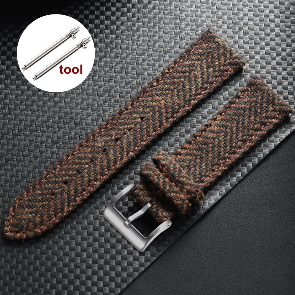 Vintage geflochtenes Armband Echtes Leder Nylon Uhrenarmband 18mm 20mm 22mm Schnellwechselarmband für Herren Damen Ersatz-Armband