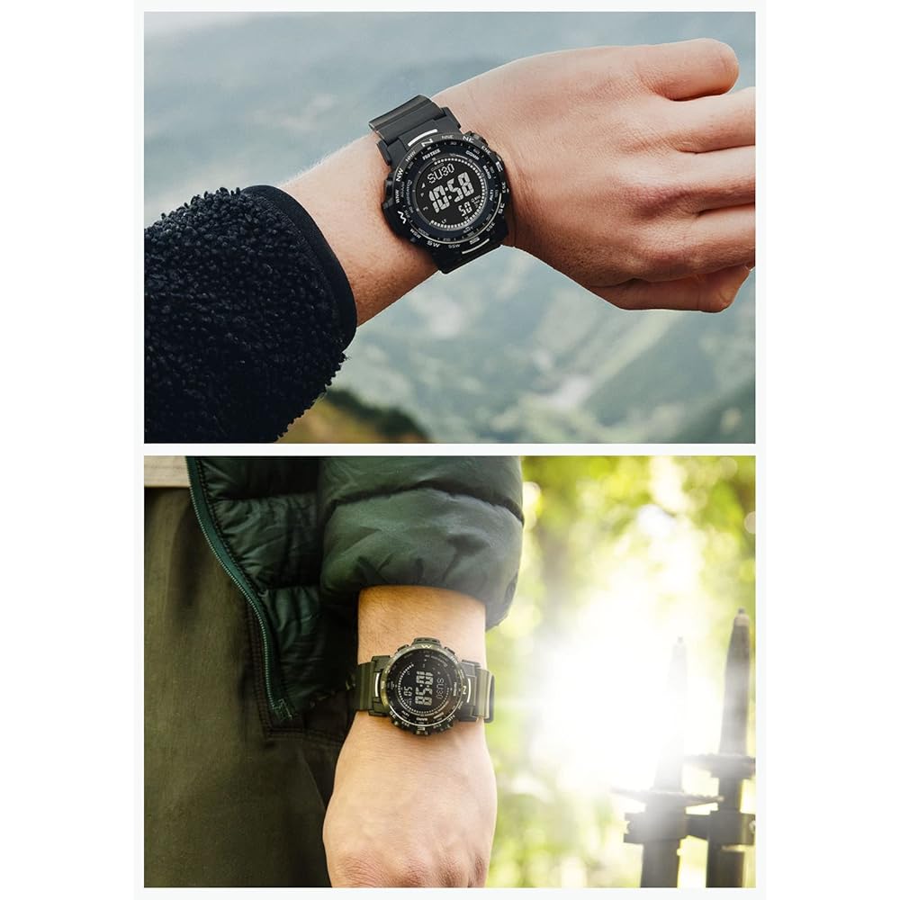 Casio Pro Trek Watch [Official Japanese Product] Climber Line Radio-Controlled Solar Watch with Biomass Plastic Movement PRW-35Y-1BJF Men's All Black