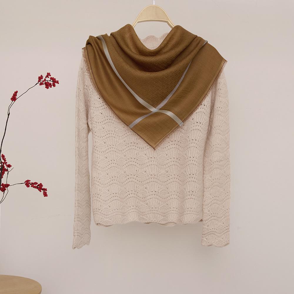 Women's Water-Soluble Cashmere Plaid Shawl: Sun-Blocking Summer Square Scarf & Air-Conditioned Room Wrap