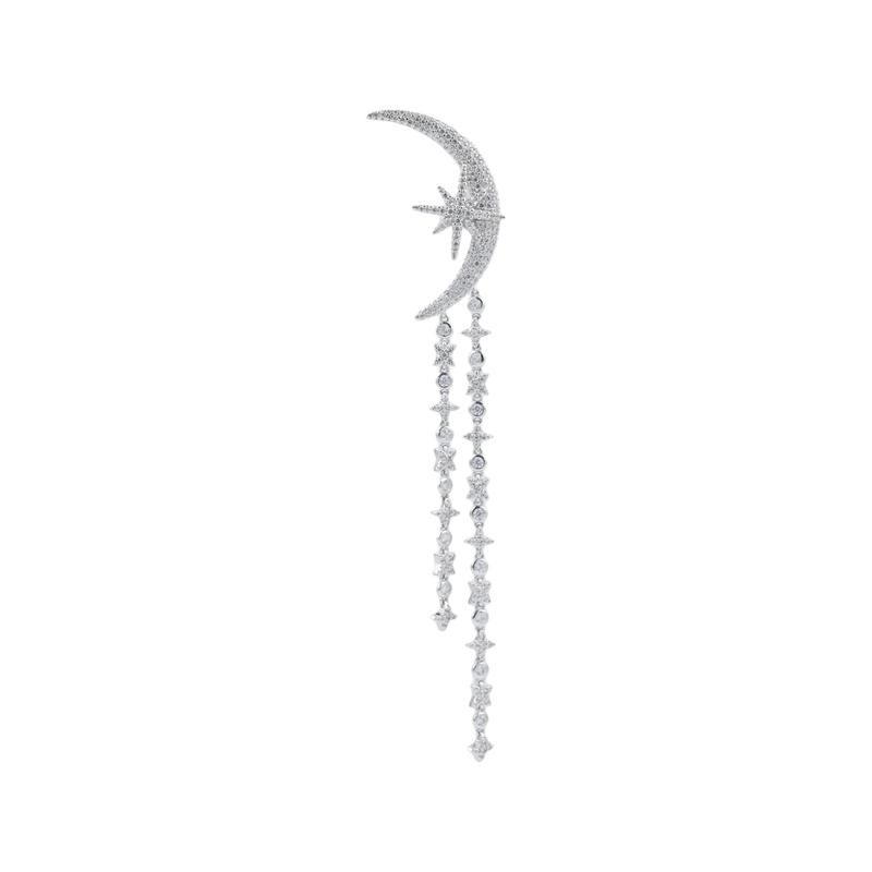 APM Monaco Single star and moon long 925 silver earrings women s silver AE11052OX