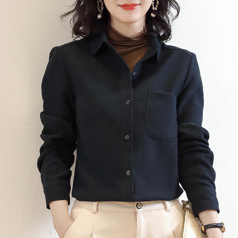 Podzimní nový styl silná volná košile s dlouhým rukávem pro ženy jarní a podzimní bunda košile podzimní top
