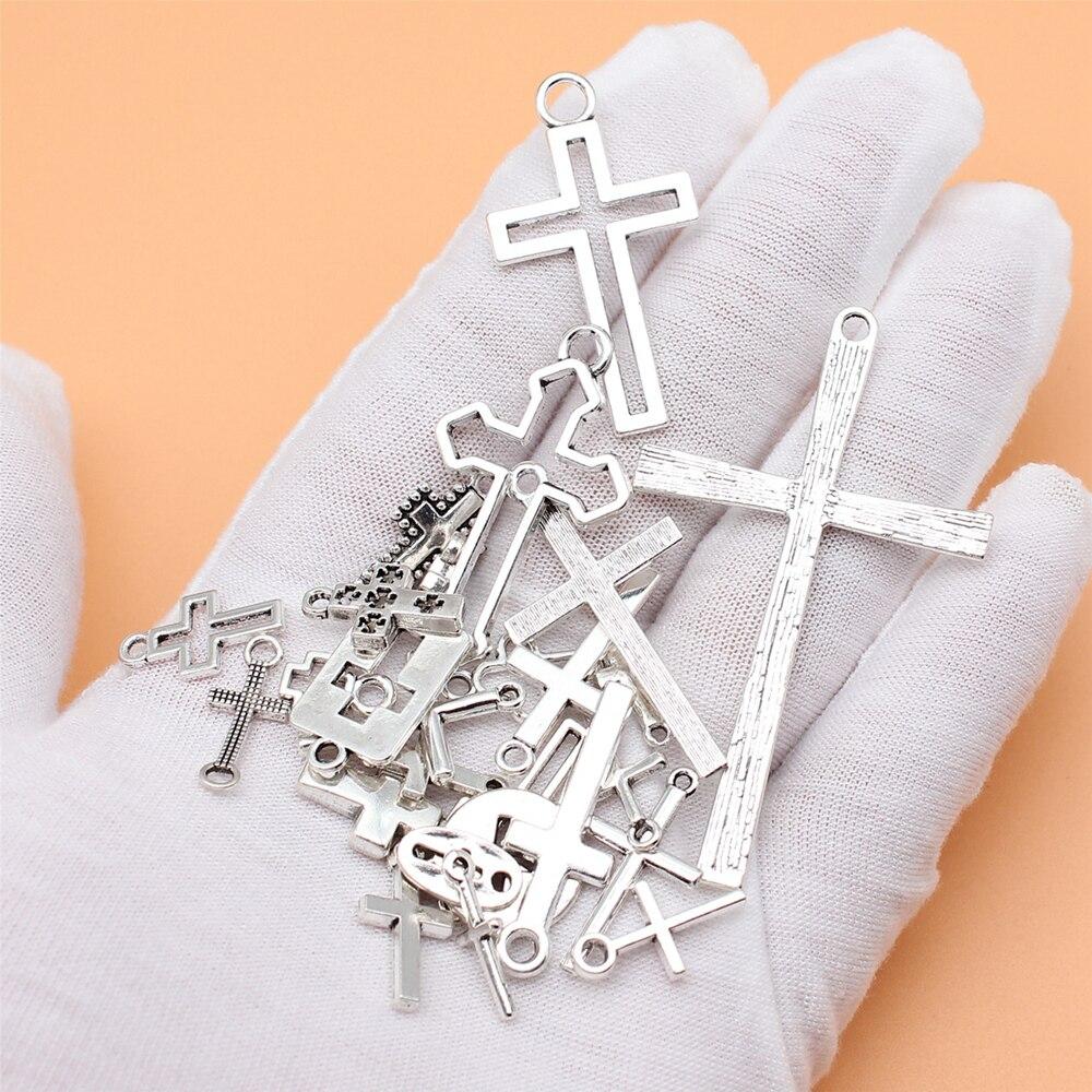 26pcs/set Cross Charms Jewelry Making Supplies Cute Items Bulk