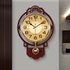 Handun 2265 New Chinese Style Coffee Wood Pendulum Wall Clock