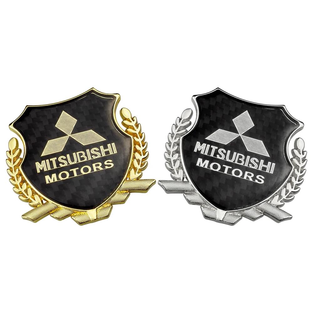 Kovový znak z uhlíkových vláken pro logo Mitsubishi RALLIART ASX Lancer 9 10 L200 Pajero Outlander Eclipse Samolepka na okno Znak