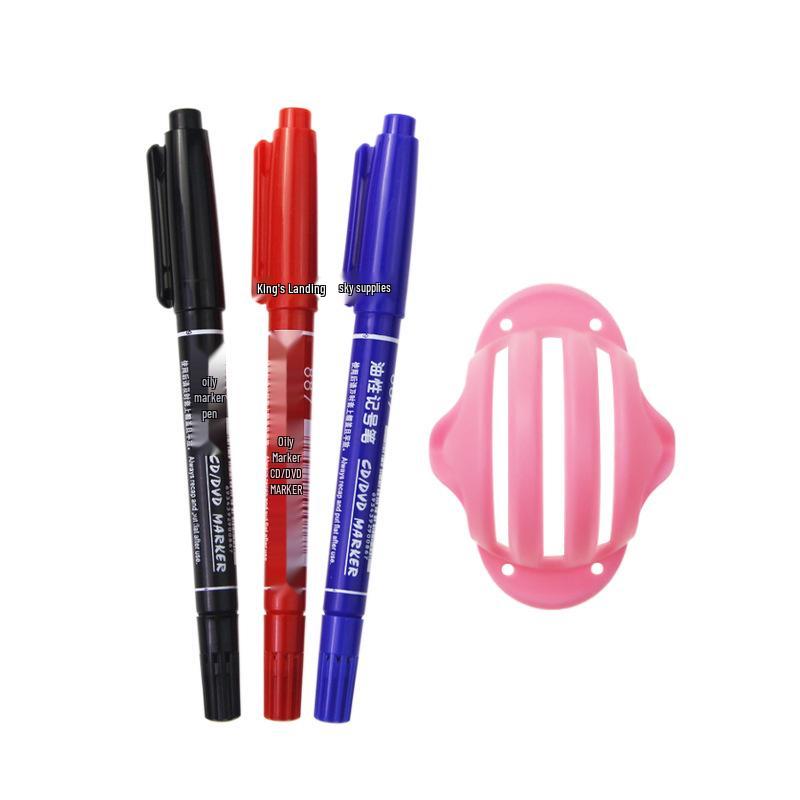 Golf Ball Line Marker 3-Piece Set with Dual-Ended Pen