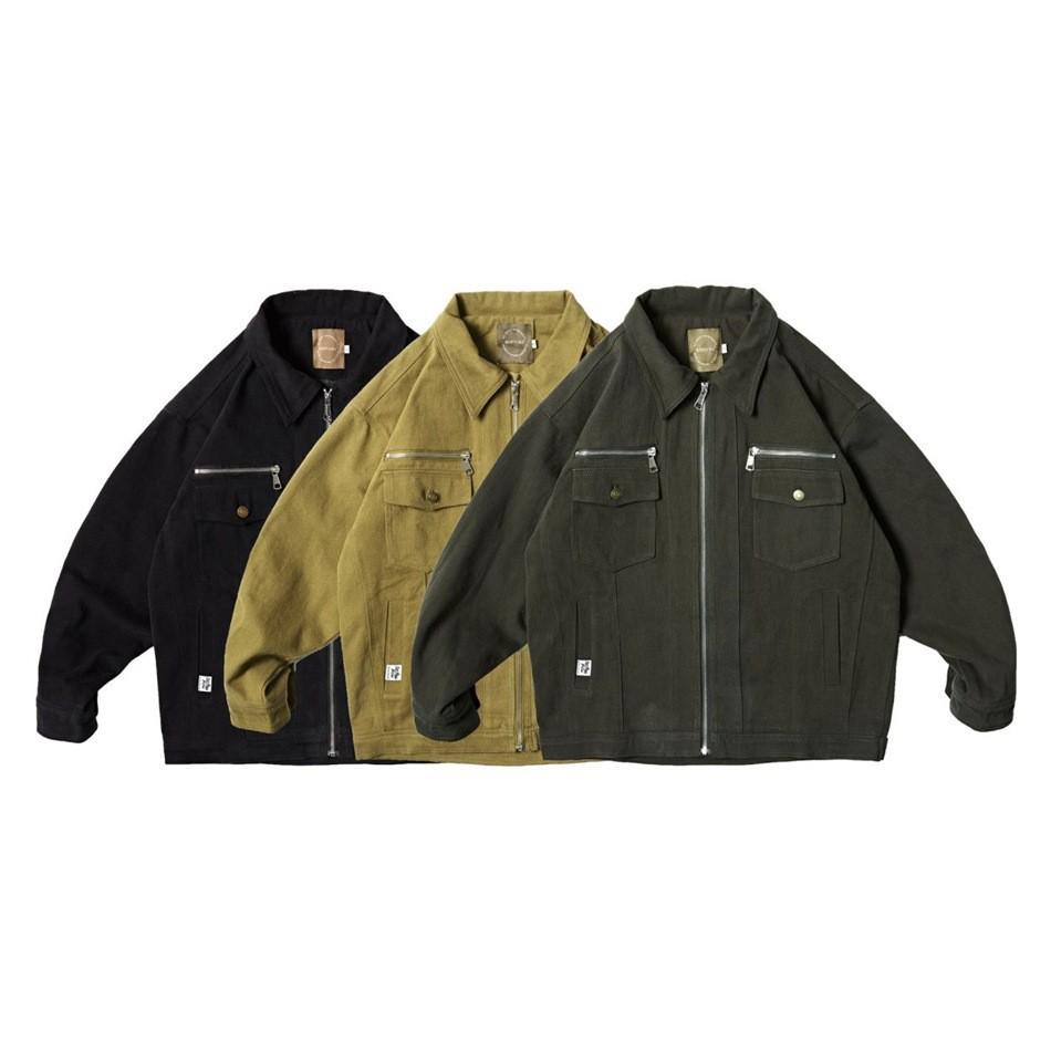 ROPUCHA Men's Retro Multi-Pocket Lapel Workwear Jacket FJ075