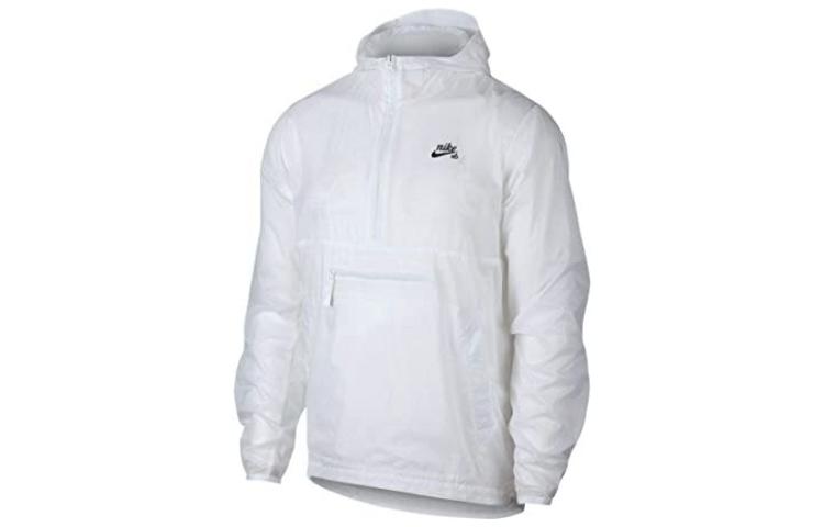 

Nike Sun Protection Clothing Men s White Stand Collar Moderate Straight Fit CT5327-100 L