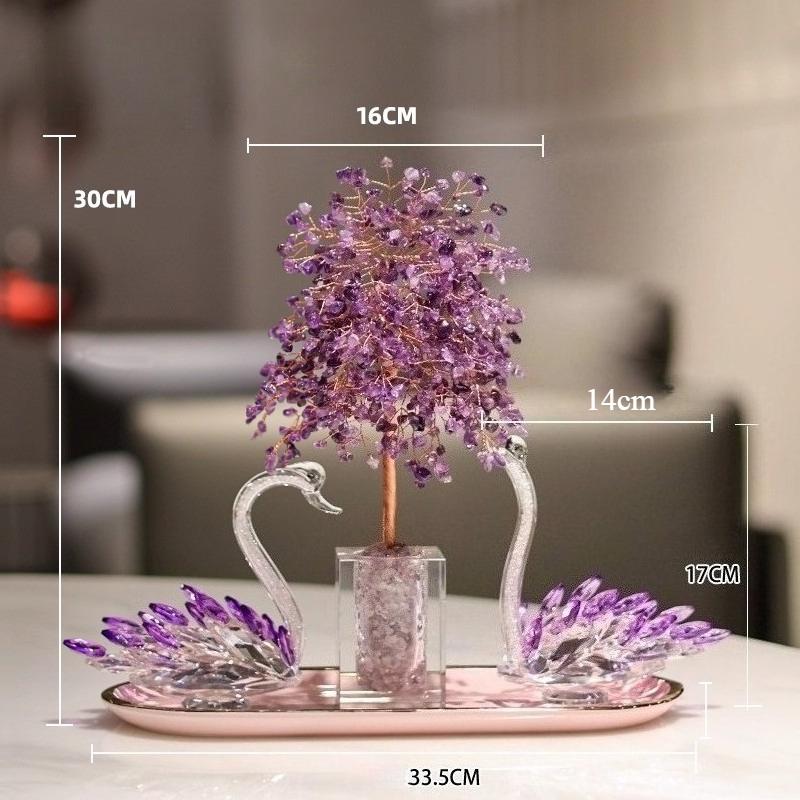 Amethyst Crystal Tree Crystals Healing Stones Reiki Natural Crystal Base Copper Wire Tree Life Spiritual Meditation Energy Room Office Desk Decor Gift