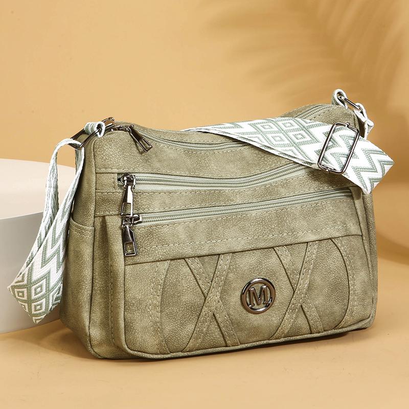 Umhängetasche Mehrfachfächer Weiches Leder Damentasche Muttertasche