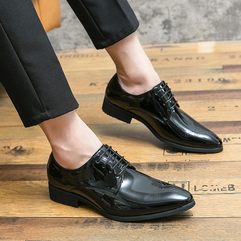 Chaussures Homme Grande Taille Vertes Brogues à Lacets Bout Pointu Basse en Cuir