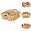 Natural Wicker Organizer Tray Handwoven Decorative Storage Bin  Living Room Bedroom