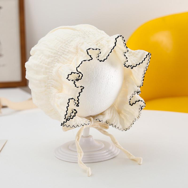 Summer Newborn Baby Hat Cute Bear Rabbit Flower Print Beanie Cap for Baby Girl Soft Cotton Lace-up Infant Princess Caps Bonnet