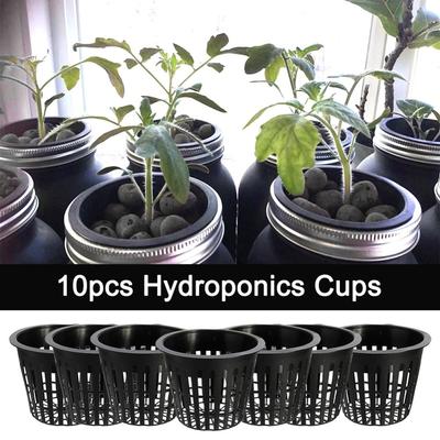 10 stuks Zwarte Potten Tuin Groente Planten Plastic Bodemloos Kweeknet Hydroponische Mand