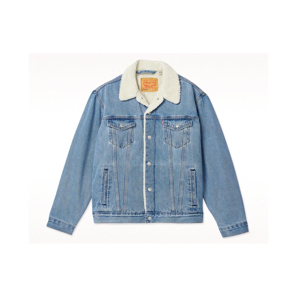 Levis Fashionable Versatile Faux Shearling Casual Comfortable Denim Jacket Unisex Jackets 16365-0287