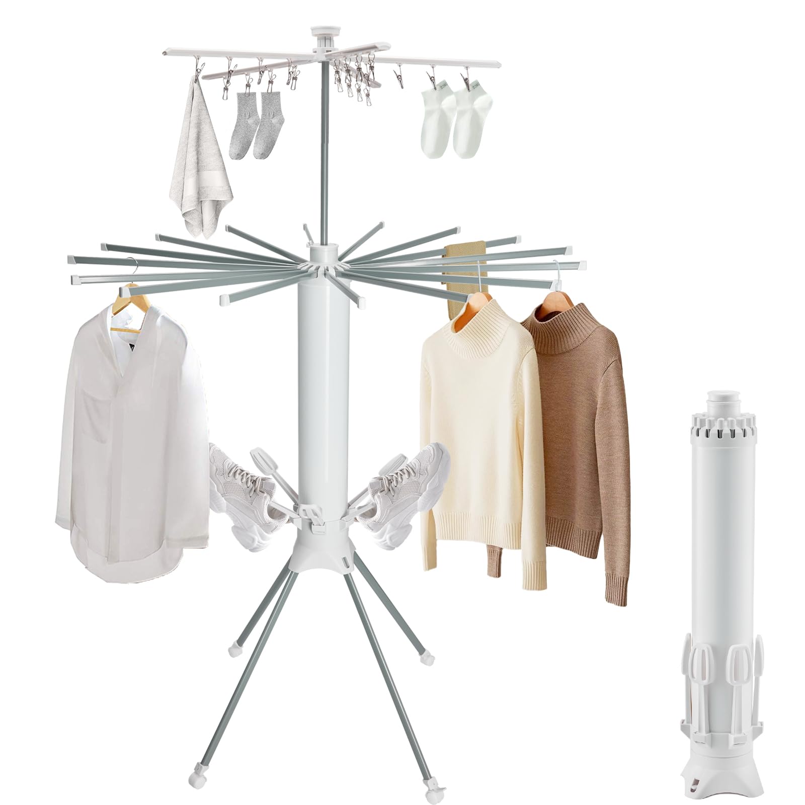 

Fenghome Folding Clothes Drying Clothes Drying Compact and Large Foldable Indoor Clothes Drying Rack with Octopus Towel Drying Suitable for Indoor and белый