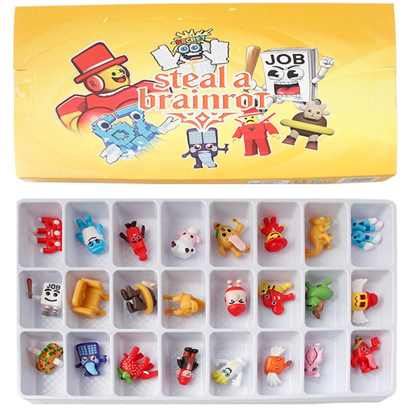 24Pcs Italian Steal A Brainrot  Anime Figures Model Strawberry Elephant Pvc Toy Steal Brainrot  Action Figures  Model Toy Gift