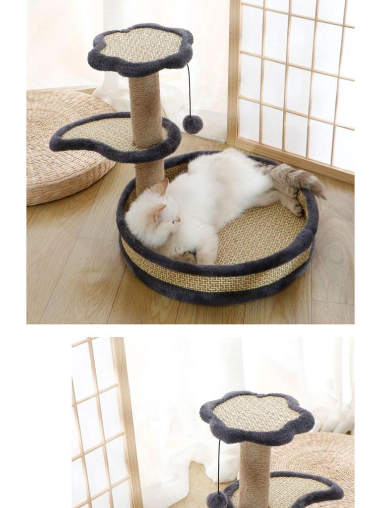 Winter Warm Cat Bed & Scratching Post with Durable Sisal - Vertical Climbing Frame & Toy