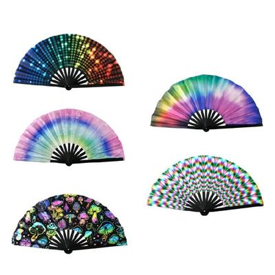 Folding Bamboos Hand Fan With Fluorescent Design Perfect For Enthusiasts Dance Parties And Raves Event Accessories