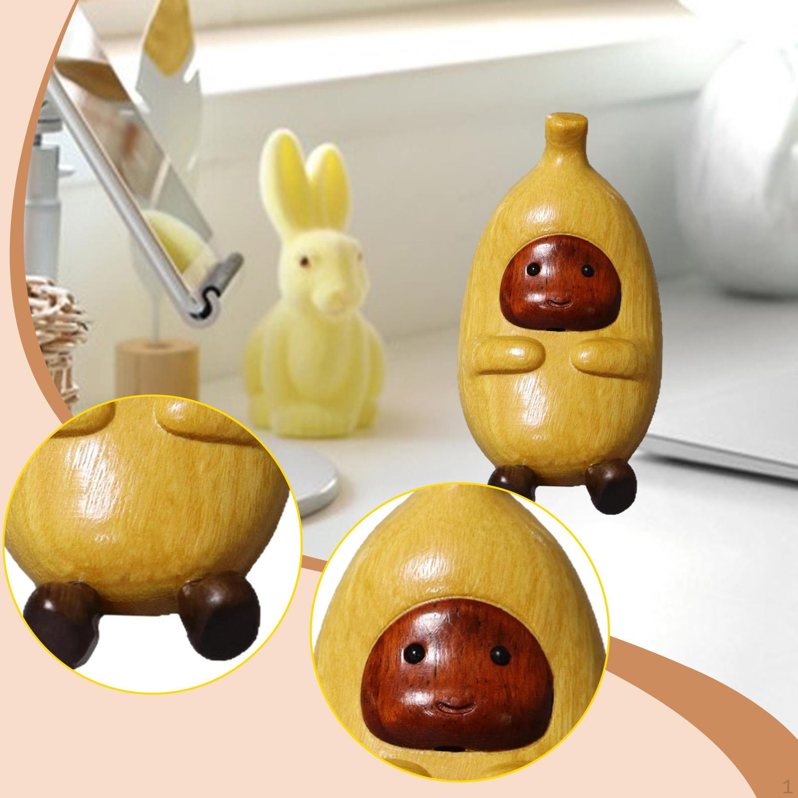 

Wood Figurine Sculpture Prop Accent Statue Tabletop Ornament for Festival Cupboard Farmhouse
