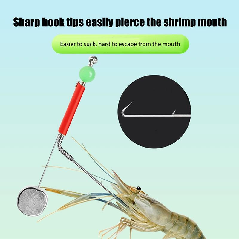 10Pcs Stainless Stell Shrimp Hook Wild Artifact Tool River Shrimp Hook Fishing Tackle Accessories Fishing Shrimp Tool