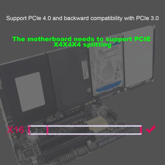 

Yousheng U.2 Dual Disk Adapter Card with LED Indicator Light NVMe to PCIe X16 Riser Card Broad Compatibility SATA Hard Drives Adapter Card срібний