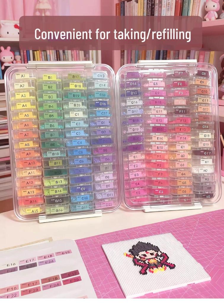 Large Transparent Bead Organizer Box with Compartments