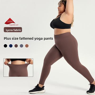 Elasticidad de Lycra Talla Grande Pantalones de Yoga para Mujer Engordada Leggings de Running Fitness Gordo Cintura Alta talla grande Pantalones sin Costuras