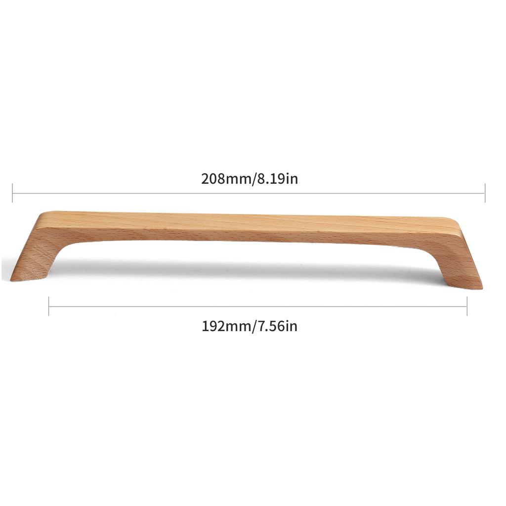 128mm 192mm High-end Luxury Natural Walnut and Beech Handle Cupboard Wardrobe Drawer Pulls Cabinets Kitchen Drawer Knob
