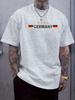 German Flag Graphic Tshirt - Casual Crew Neck Short Sleev...
