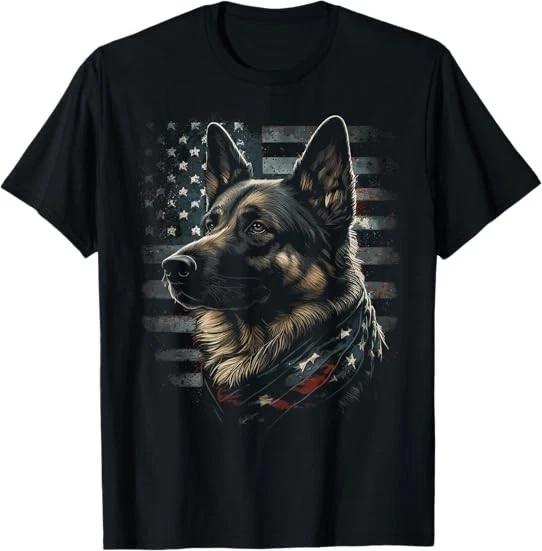 Men s and Women s T-shirts NEW LIMITED German Shepherd USA Flag Shepherd Tee T-Shirt Size S-3XL M