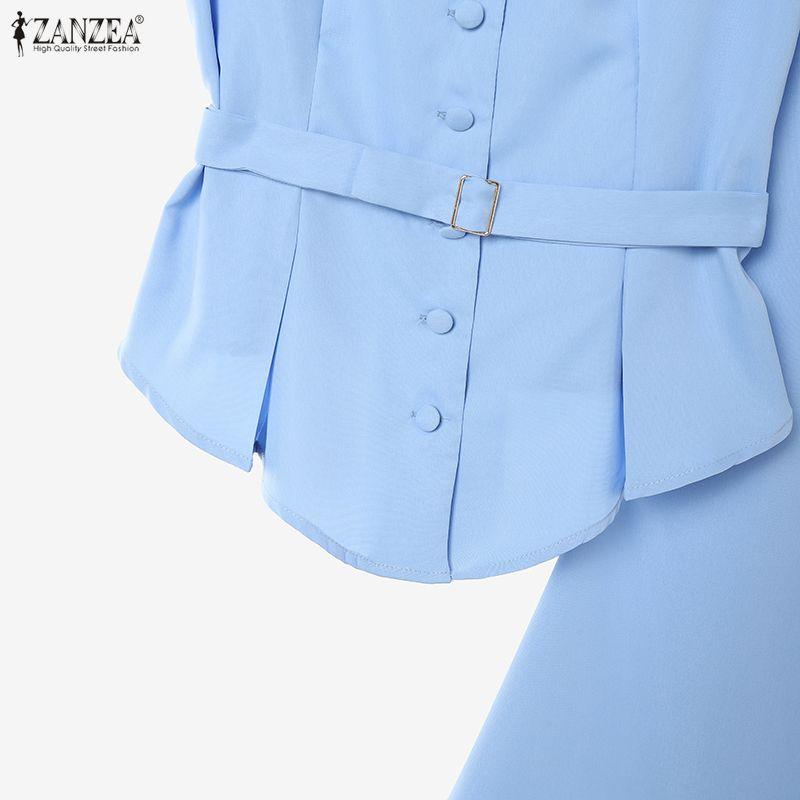 ZANZEA Women Sleeveless Vest Tops and Fishtail Skirts Casual Two Piece Suit Sets