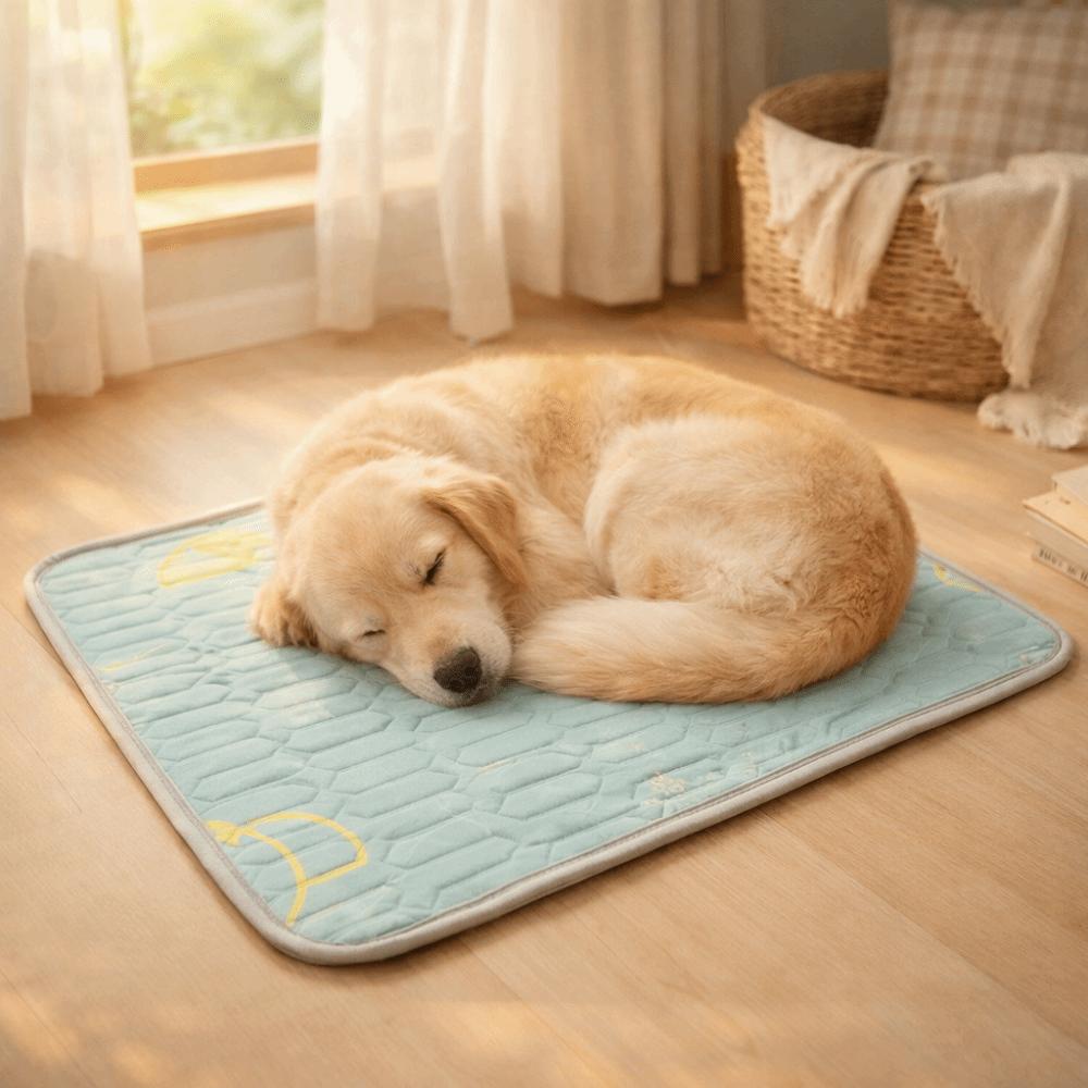 Breathable Cooling Dog Mat Washable Pet Nest Mat Cartoon Pattern Cat Floor Pad  Car Travel
