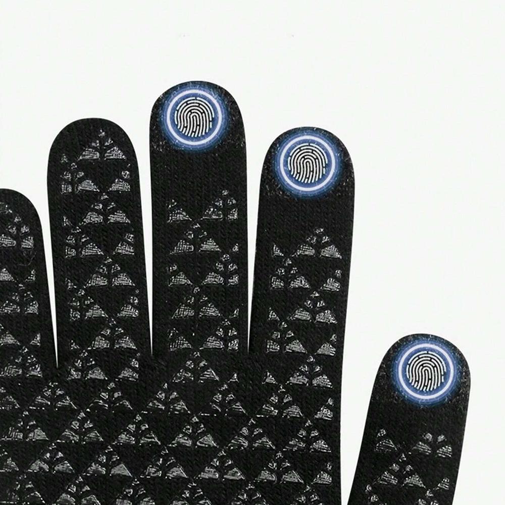 1 pair Winter Outdoor Skiing Gloves with Mobile Phone Touch Screen Operation Women Men Warm Winter Touch Screen Knitted Gloves