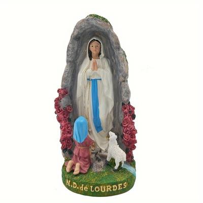 20cm Our Lady Mary Lourdes Resin Figurine Statue Religious Christmas Decor Catholic Holiday Figurine Decoration