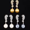 Jewelry Copper Bottom Gold-Plated Inlaid Pearl Leopard Earrings Stud Earrings Female 12Mm