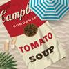 Campbell Tomato Soup Beach Towel Single Sided 2D Print Soft Absorbent Microfiber for Pool Beach Bathroom Retro Pop Art Vibe