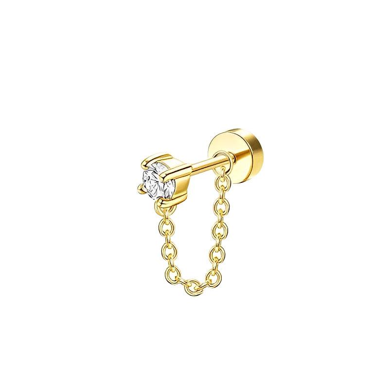 Bobisty 1 Par de Brincos para Orelhas Sensíveis Brincos de Aço Cirúrgico para Mulheres Delicado Stud de Orelha com Parte Traseira Plana Argola Cartilagem