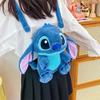 2025 Cute Cartoon Stitch Fluffy Doll Crossbody Backpack for Girls