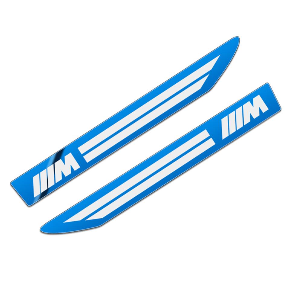KSMH6 Car Sticker 2PCS Weatherproof Stainless Steel Side Wing Fender Badge Emblem UV-Proof Anti-Fade Anti-Rust Body Decal For BMW F34