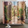 Natural Scenery Shower Curtains Seaside Mountain Landscape Bathroom Waterproof Polyester Bath Curtain Home Decoration With Hooks