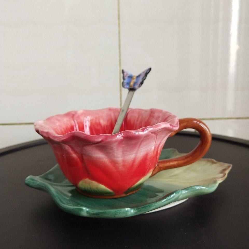 

Creative 3D Dimensional Floral Ceramic Coffee Mug Modern Art Sunflower Teacup Drinkware Office Mug Couple Mug Home Decoration 301-400ml