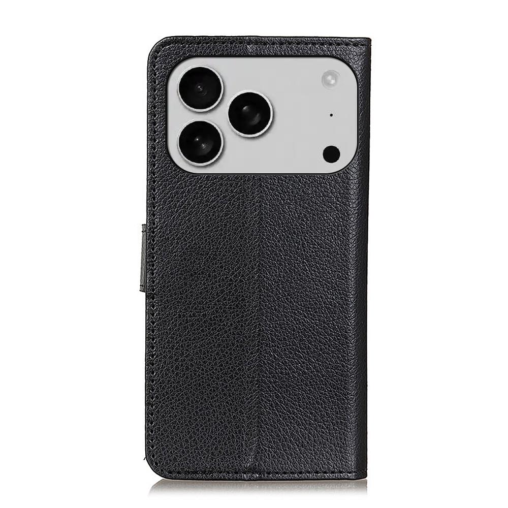 For iPhone 17 Pro Max Wallet Case PU Leather Phone Cover Litchi Texture