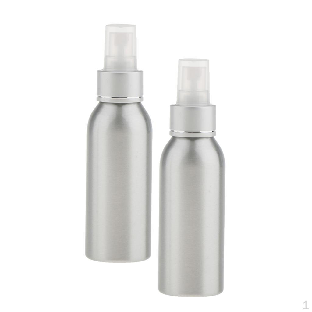 

2 Pieces Aluminum Perfume Spray Bottles Fine 120ml