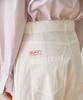 GRIDAJ Cotton Bio-Washed Belted Double-Pleated Pants _ White