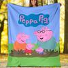 1pc Peppa Pig6 Theme Blanket - Digital Print, Polyester, Cozy for All Seasons, Perfect for Outdoor, Camping, and Travel